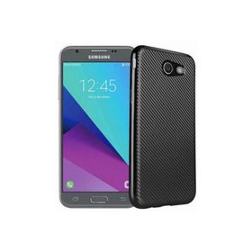 FitCase Galaxy J3 2017 Elektroliz Carbon Desen Siyah Arka Kapak