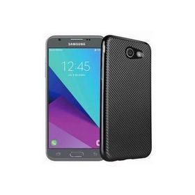 FitCase Galaxy J3 2017 Elektroliz Carbon Desen Siyah Arka Kapak