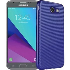 Fitcase Galaxy J5 2017 Elektroliz Carbon Desen Lacivert Arka Kapak