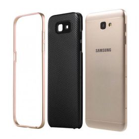 FitCase Galaxy J5 Prime 2in1 Carbon Desen Gold Arka Kapak