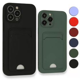 Fitcase iPhone 13 Pro Cardy Soft Delikli Kartlık Cepli Silikon Kapak