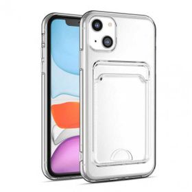 Fitcase iPhone 14 Plus Cardy Şeffaf Kartlık Cepli Kapak Kılıf
