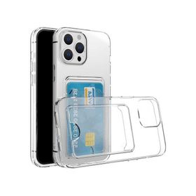 Fitcase iPhone 14 Pro Max Cardy Şeffaf Kartlık Cepli Kapak Kılıf