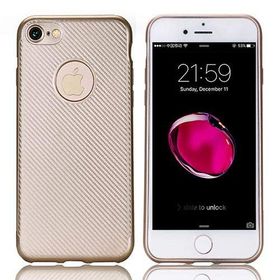 Fitcase iPhone 7-8 Carbon Desen Gold Arka Kapak