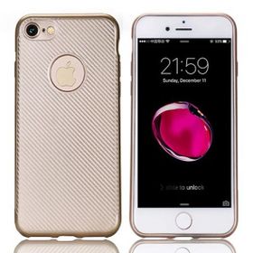 Fitcase iPhone 7-8 Carbon Desen Gold Arka Kapak
