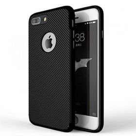 Fitcase iPhone 7-8 Plus Carbon Desen Siyah Arka Kapak