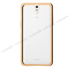 Fitcase Laser Color Xperia C5 Silikon Gold Kılıf