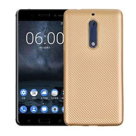 Fitcase Nokia 5 Gold Carbon Desen Arka Kapak