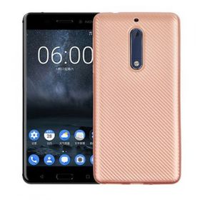 Fitcase Nokia 5 Rose Gold Carbon Desen Arka Kapak