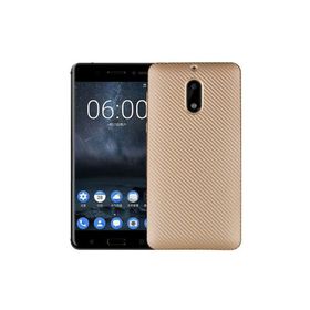 FitCase Nokia 6 Carbon Desen Gold Arka Kapak