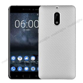 FitCase Nokia 6 Carbon Desen Silver Arka Kapak