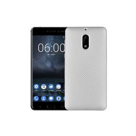 FitCase Nokia 6 Carbon Desen Silver Arka Kapak