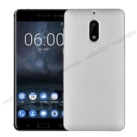 FitCase Nokia 6 Carbon Desen Silver Arka Kapak