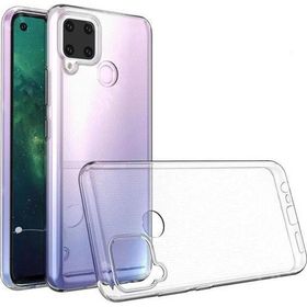 Fitcase Realme C15 Kamera Korumalı Şeffaf Silikon Cep Telefonu Kılıfı