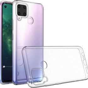 Fitcase Realme C15 Kamera Korumalı Şeffaf Silikon Cep Telefonu Kılıfı