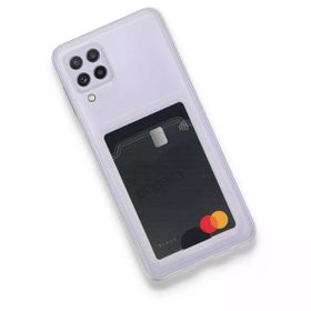 Fitcase Samsung Galaxy A22 Cardy Şeffaf Kartlık Cepli Kapak Kılıf