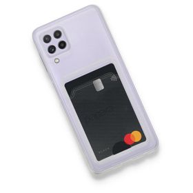 Fitcase Samsung Galaxy A22 Cardy Şeffaf Kartlık Cepli Kapak Kılıf