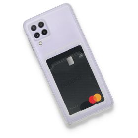 Fitcase Samsung Galaxy A22 Cardy Şeffaf Kartlık Cepli Kapak Kılıf