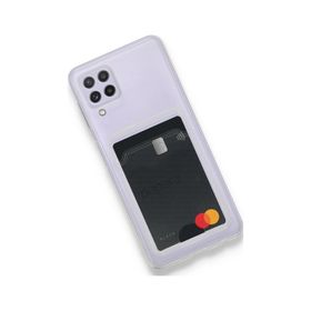 Fitcase Samsung Galaxy A22 Cardy Şeffaf Kartlık Cepli Kapak Kılıf