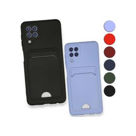 Fitcase Samsung Galaxy A22 Cardy Soft Delikli Kartlık Cepli Silikon Kapak