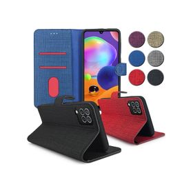 Fitcase Samsung Galaxy A22 Fabric Kapaklı Cüzdanlı Kılıf