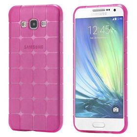Fitcase Samsung Galaxy A3 A300 Plaid Silikon Pembe Arka Kapak