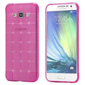 Fitcase Samsung Galaxy A3 A300 Plaid Silikon Pembe Arka Kapak