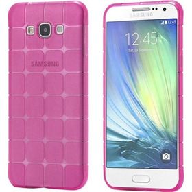 Fitcase Samsung Galaxy A3 A300 Plaid Silikon Pembe Arka Kapak