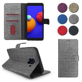 Fitcase Samsung Galaxy A6 A600 Kılıf Fabric Kapaklı Cüzdanlı