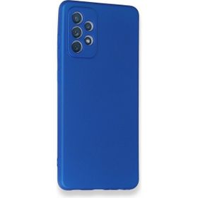 Fitcase Samsung Galaxy A72 A725 Premiums Silikon Arka Kapak Mavi Kılıf