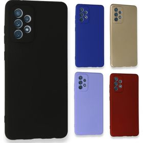 Fitcase Samsung Galaxy A72 A725 Premiums Silikon Arka Kapak Mor Kılıf