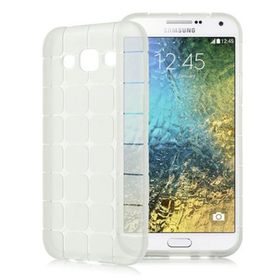 Fitcase Samsung Galaxy E7 E700 Plaid Silikon Şeffaf Arka Kapak