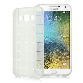 Fitcase Samsung Galaxy E7 E700 Plaid Silikon Şeffaf Arka Kapak