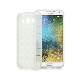 Fitcase Samsung Galaxy E7 E700 Plaid Silikon Şeffaf Arka Kapak