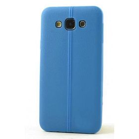 Fitcase Samsung Galaxy E7 E700 Ultra İnce Dikişli TPU Mavi Arka Kapak