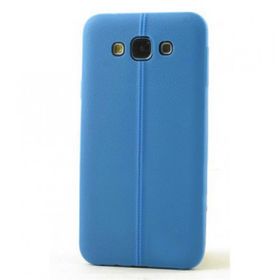 Fitcase Samsung Galaxy E7 E700 Ultra İnce Dikişli TPU Mavi Arka Kapak