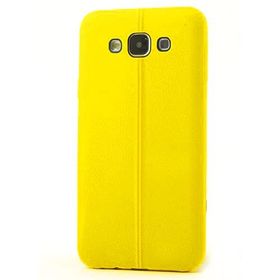 Fitcase Samsung Galaxy E7 E700 Ultra İnce Dikişli TPU Sarı Arka Kapak