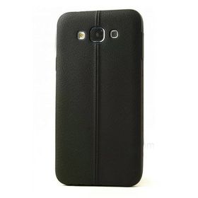Fitcase Samsung Galaxy E7 E700 Ultra İnce Dikişli TPU Siyah Arka Kapak