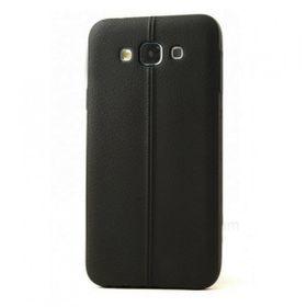 Fitcase Samsung Galaxy E7 E700 Ultra İnce Dikişli TPU Siyah Arka Kapak