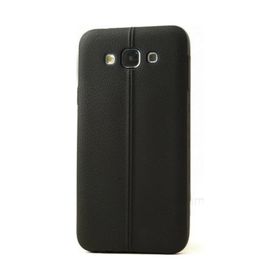 Fitcase Samsung Galaxy E7 E700 Ultra İnce Dikişli TPU Siyah Arka Kapak