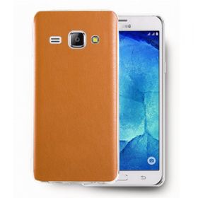 Fitcase Samsung Galaxy J1 J100 Deri Dokulu Arka Kapak Turuncu Kılıf