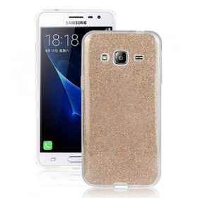 Fitcase Samsung Galaxy J2 2016 J210 Simli Gold Arka Kapak