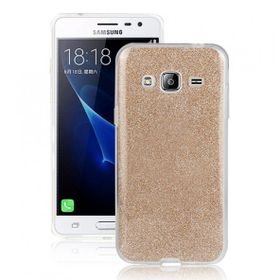 Fitcase Samsung Galaxy J2 2016 J210 Simli Gold Arka Kapak