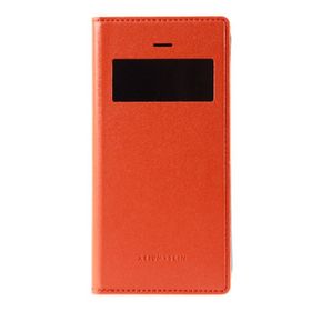 Fitcase Samsung I9500 S4 Dikişli Cüzdanlı Turuncu Kılıf