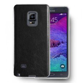 Fitcase Samsung Note Edge N915 Kılıf Deri Dokulu Arka Siyah Kılıf