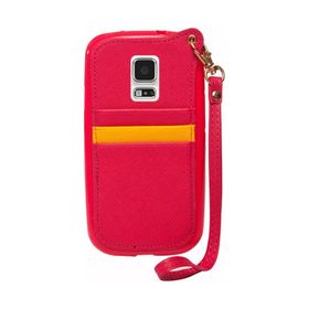 Fitcase Samsung S5 (G900) BADI Kartlıklı Pembe Arka Kapak