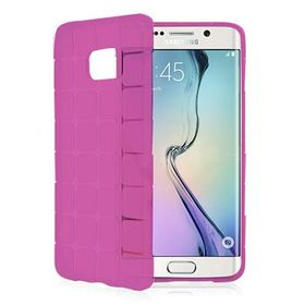 Fitcase Samsung S6 (G920) Pembe Plaid Silikon Arka Kapak