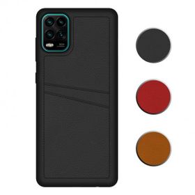 Fitcase Xiaomi Mi 10 Lite Proda Deri Çift Kartlık Cepli Kapak Kılıf