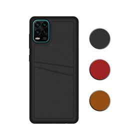 Fitcase Xiaomi Mi 10 Lite Proda Deri Çift Kartlık Cepli Kapak Kılıf