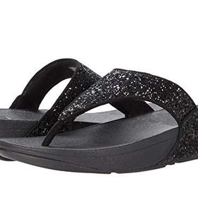 FitFlop Lulu Crystal Toe-Post Siyah Parlak Kadın Sandalet